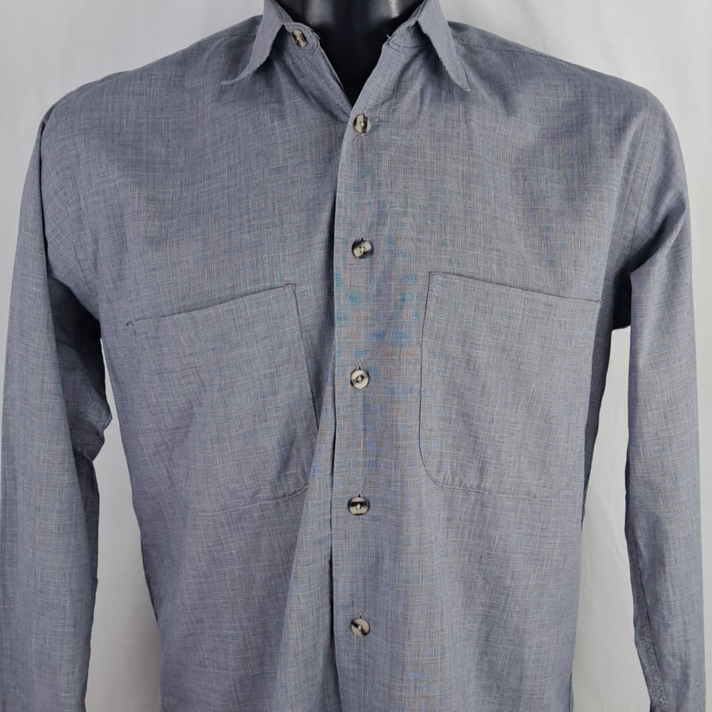 1999 Burberry USA Small gray casual preppy office button-down shirt